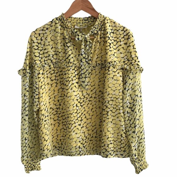 Mimimum yellow pattern blouse euro Size 36/small NWT - Picture 2 of 12
